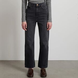 B Sides Plein Relaxed High Waist Straight Jeans in Black